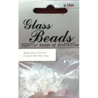 Bead - Glass Flower Crystal AB 10pcs/bag